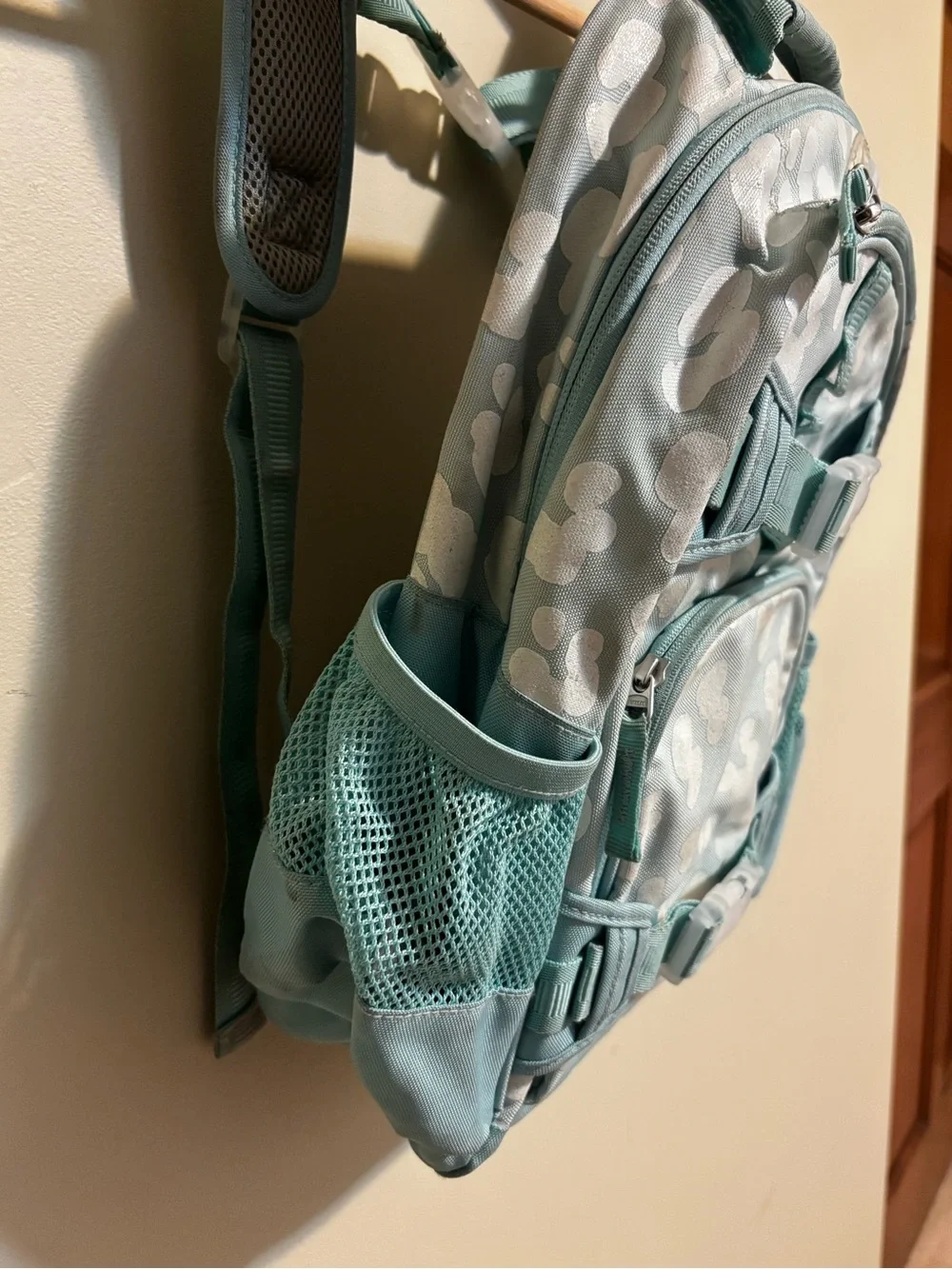 Mackenzie Aqua Cheetah Glitter Backpack